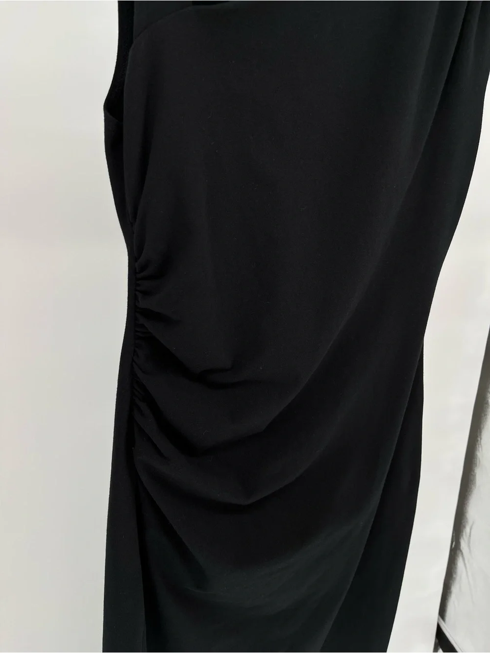 Reformation Black One Shoulder Ruched Maxi Dress Size Large Sustainable Bodycon - Picture 5 of 11